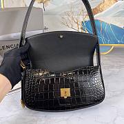 Balenciaga Ghost sling bag in black shiny crocodile embossed calfskin 23cm - 5