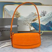 Balenciaga Ghost sling bag in orange shiny crocodile embossed calfskin 23cm - 1