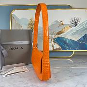 Balenciaga Ghost sling bag in orange shiny crocodile embossed calfskin 23cm - 3
