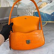 Balenciaga Ghost sling bag in orange shiny crocodile embossed calfskin 23cm - 2