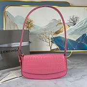 Balenciaga Ghost sling bag in pink shiny crocodile embossed calfskin 23cm - 1