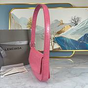 Balenciaga Ghost sling bag in pink shiny crocodile embossed calfskin 23cm - 6