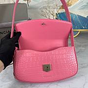 Balenciaga Ghost sling bag in pink shiny crocodile embossed calfskin 23cm - 3