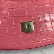 Balenciaga Ghost sling bag in pink shiny crocodile embossed calfskin 23cm - 2