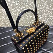 Valentino Rockstud alcove grainy calfskin box bag with all-over studs 19cm - 5