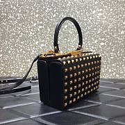 Valentino Rockstud alcove grainy calfskin box bag with all-over studs 19cm - 4
