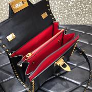 Valentino small Rockstud alcove grainy calfskin handbag in black 22cm - 3