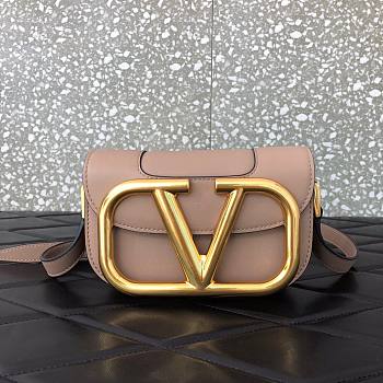 Valentino small Supervee crossbody calfskin bag in beige 18cm