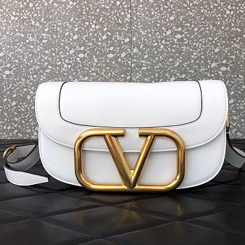 Valentino Supervee crossbody calfskin bag in white 26.5cm
