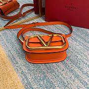 Valentino small Supervee crossbody calfskin bag in orange 18cm - 6