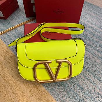 Valentino Supervee crossbody calfskin bag in yellow 26.5cm