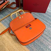 Valentino Supervee crossbody calfskin bag in orange 26.5cm - 3