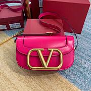 Valentino Supervee crossbody calfskin bag in pink 26.5cm - 1