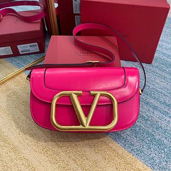 Valentino Supervee crossbody calfskin bag in pink 26.5cm