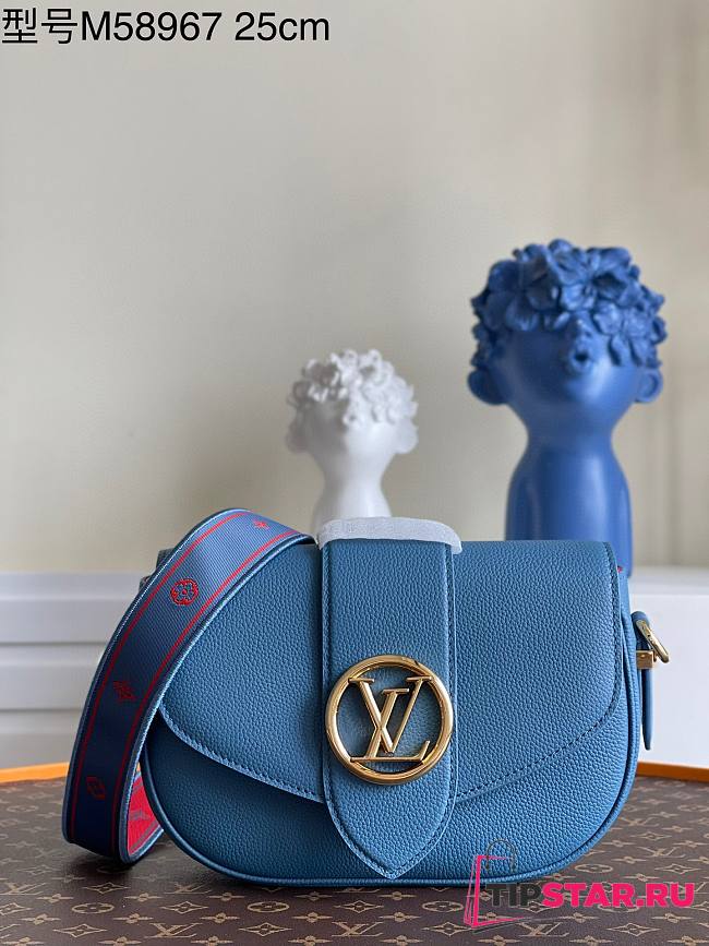 LV Pont 9 soft MM blue leather M58964 25cm - 1