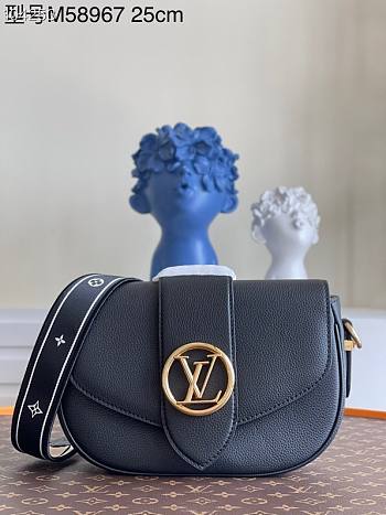 LV Pont 9 soft MM black leather M58967 25cm