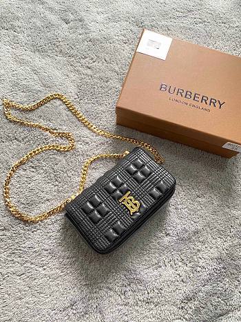 Burberry Lola bag quilted lambskin in black 17cm