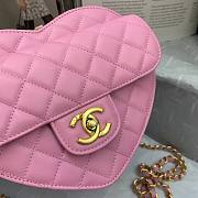 Chanel Heart-shaped flap bags in pink AS2060 20cm - 2