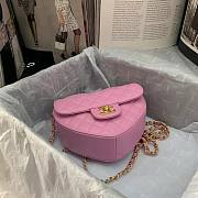 Chanel Heart-shaped flap bags in pink AS2060 20cm - 4