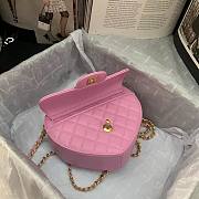 Chanel Heart-shaped flap bags in pink AS2060 20cm - 5