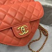 Chanel Heart-shaped flap bags in orange pink AS2060 20cm - 3