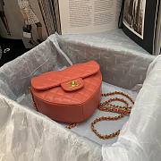 Chanel Heart-shaped flap bags in orange pink AS2060 20cm - 4