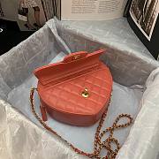 Chanel Heart-shaped flap bags in orange pink AS2060 20cm - 5