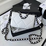 Chanel small Flap bag lambskin in white/black hardware AP0957 20cm - 2