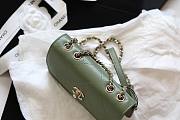 Chanel Flap bag soft lambskin in moss color 20cm - 3