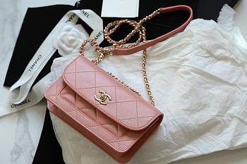 Chanel Flap bag soft lambskin in pink 20cm