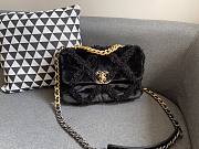 Chanel 19 Flap bag shearling velvet in black - 1