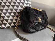 Chanel 19 Flap bag shearling velvet in black - 4