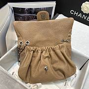 Chanel Flap bag vintage grained calfskin in dark beige 30cm - 3