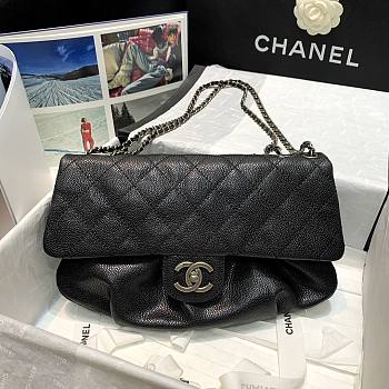 Chanel Flap bag vintage grained calfskin in black 30cm
