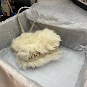 Chanel mini Flap bag shearling lambskin in white AS2885 15cm - 6