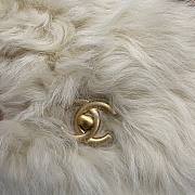 Chanel mini Flap bag shearling lambskin in white AS2885 15cm - 2