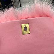 Chanel mini Flap bag shearling lambskin in pink AS2885 15cm - 5