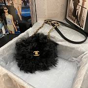 Chanel mini Flap bag shearling lambskin in black AS2885 15cm - 1