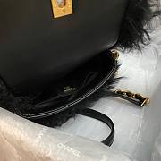 Chanel mini Flap bag shearling lambskin in black AS2885 15cm - 2