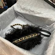 Chanel mini Flap bag shearling lambskin in black AS2885 15cm - 3