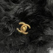 Chanel mini Flap bag shearling lambskin in black AS2885 15cm - 4