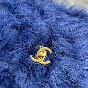 Chanel mini Flap bag shearling lambskin in blue AS2885 15cm - 2