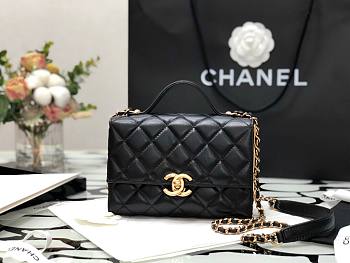 Chanel mini Flap bag lambskin & gold metal 17cm