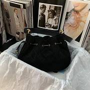 Chanel Bucket bag velvet & gold metal 32cm - 3