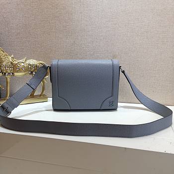 LV new Flap messenger taiga leather in gray M30808 28.3cm