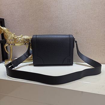 LV new Flap messenger taiga leather in black M30813 28.3cm