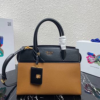 Prada Saffiano leather tote bag in yellow 1BA046 30cm