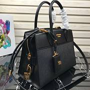 Prada Saffiano leather tote bag in black 1BA046 30cm - 6