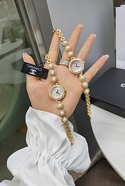 Chanel watches with gold bracelet pearl and diamonds - 3