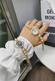 Chanel watches with gold bracelet pearl and diamonds - 5